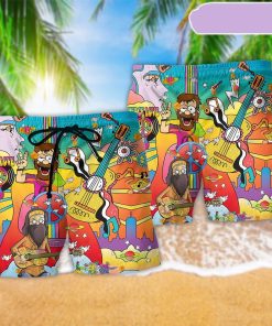 Hippie Peace Music Life Beach Short, Gift for Holiday Summer