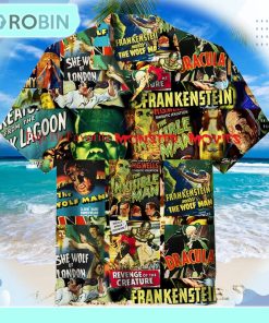 Horror Movie Posters Collage Unisex Hawaiian Shirt