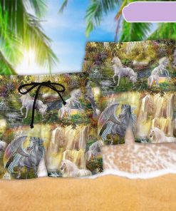 Horse Beautiful Paradise Lovely Beach Short, Gift for Holiday Summer