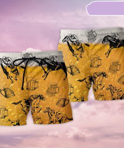 Horse Racing And Beer Beach Short, Gift for Holiday Summer Horse Racing And Beer Beach Short, Gift for Holiday Summer