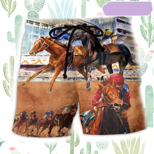 Horse Racing So Amazing Beach Short, Gift for Holiday Summer
