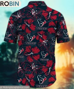Houston Texans Hibiscus Tropical Pattern NFL Hawaiian Shirt
