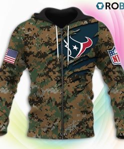 Houston Texans NFL Honor US Marine Veterans 3D Hoodie, Houston Texans Gifts