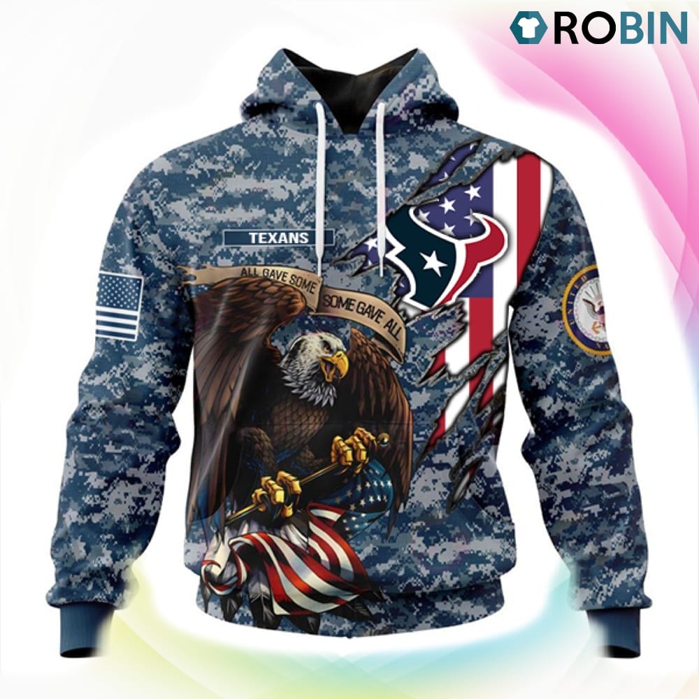 Houston Texans NFL Honor US Navy Veterans 3D Hoodie, Texans Shirt