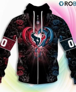 Houston Texans NFL Rose Dragon 3D Hoodie, Houston Texans Gear