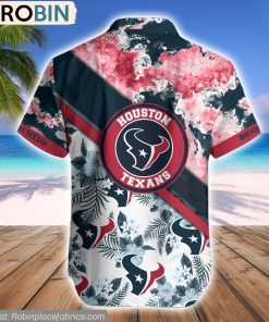 Houston Texans Watercolor Pattern Hibiscus Hawaiian Shirt