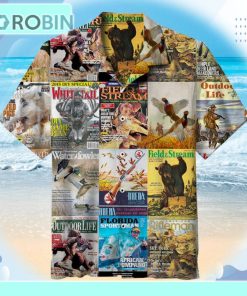 Hunting Magazine Collage Unisex Hawaiian Shirt