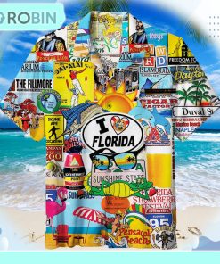 I Love Florida Unisex Hawaiian Shirt