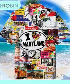 I Love Maryland Hawaiian Shirt