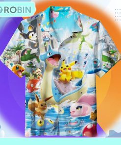 I Love Pokémon Unisex Hawaiian Shirt HWS93 I Love Pokémon Unisex Hawaiian Shirt HWS93