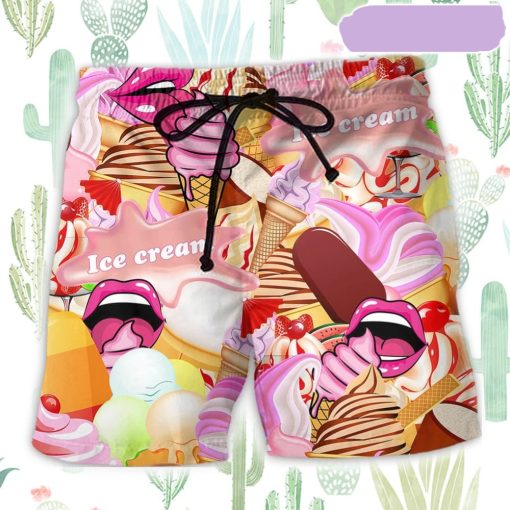 Ice Cream Color Style Beach Short, Gift for Holiday Summer