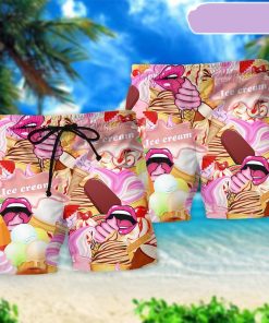 Ice Cream Color Style Beach Short, Gift for Holiday Summer