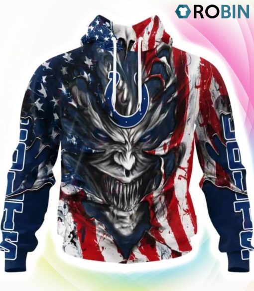Indianapolis Colts Demon Face Design 3D Hoodie, Colts Team Gifts