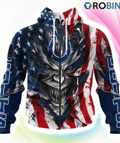 Indianapolis Colts Demon Face Design 3D Hoodie, Colts Team Gifts