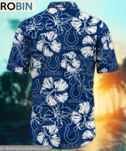 Indianapolis Colts Hibiscus Tropical Pattern NFL Hawaiian Shirt