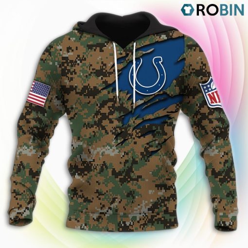 Indianapolis Colts NFL Honor US Marine Veterans 3D Hoodie, Indianapolis Colts Merchandise