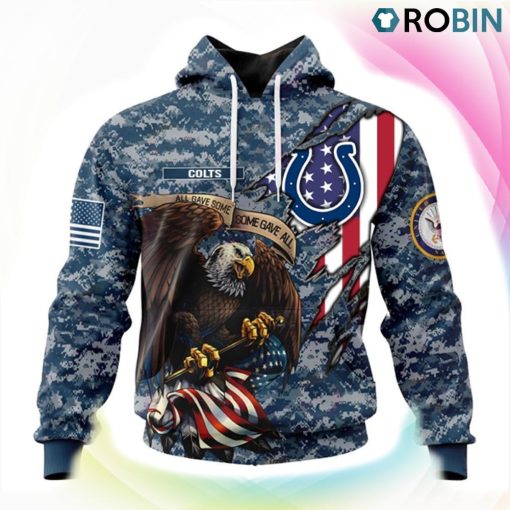 Indianapolis Colts NFL Honor US Navy Veterans 3D Hoodie, Colts Apparel