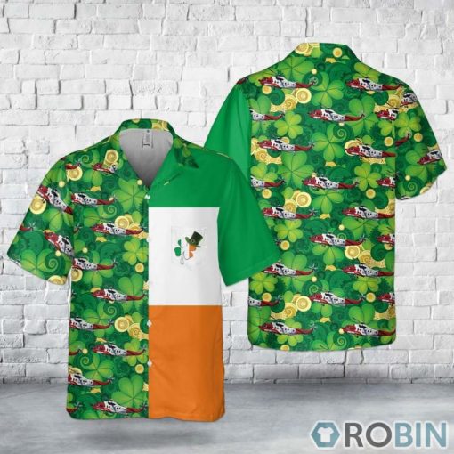 Irish Coast Guard Sikorsky S-61N, St Patrick’s Day Pocket Hawaiian Shirt