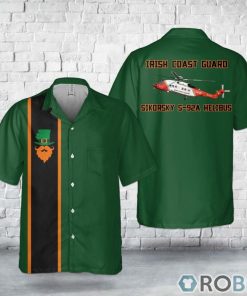 Irish Coast Guard Sikorsky S-92A Helibus, St Patrick’s Day Pocket Hawaiian Shirt