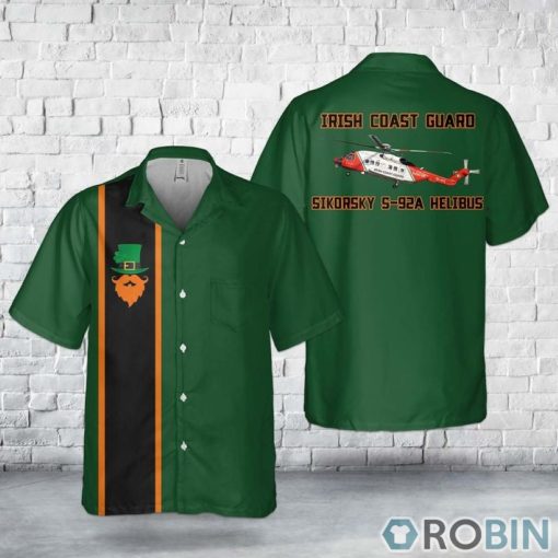 Irish Coast Guard Sikorsky S-92A Helibus, St Patrick’s Day Pocket Hawaiian Shirt