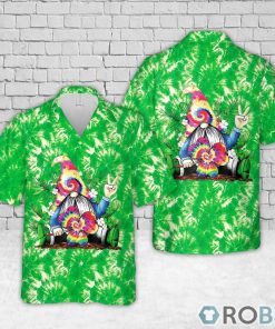 Irish Gnome Tie Dye Shamrock St Patrick’s Day Hawaiian Shirt