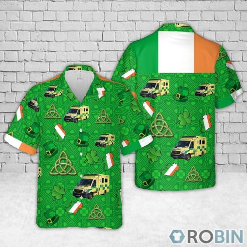 Irish National Ambulance Service, St Patrick’s Day Hawaiian Shirt