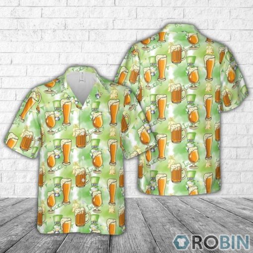 Irish St Patrick’s Day Draft Beer Hawaiian Shirt