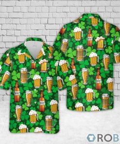 Irish St Patrick’s Day Pattern Beer Hawaiian Shirt