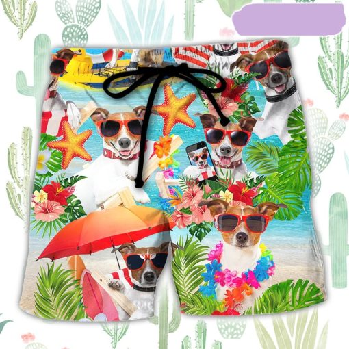 Jack Russell Terrier Dog Love Beach Beach Short, Gift for Holiday Summer