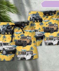 Jeep Stunning Tropical Style Beach Short, Gift for Holiday Summer