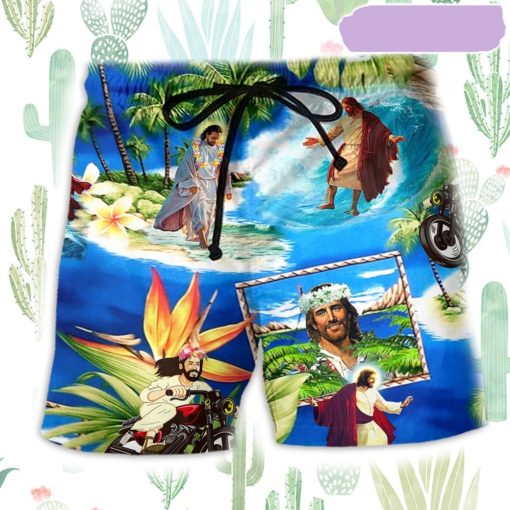 Jesus Stay Cool Summer Beach Short, Gift for Holiday Summer