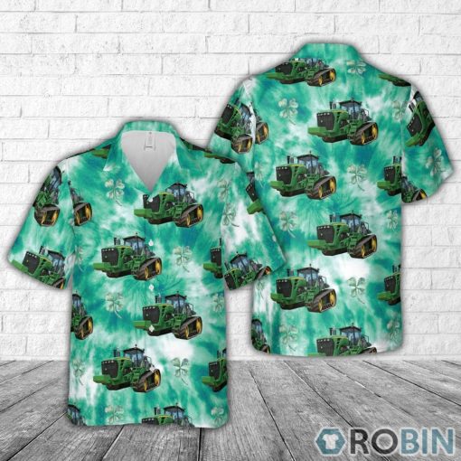 John Deere Tracked Tractor (9630T) Patrick’s Day Tie Dye Hawaiian Shirt