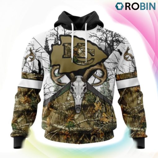 Kansas City Chiefs Deer Hunting Camo Style 3D Hoodie, Chiefs Team Gifts