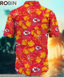 Kansas City Chiefs Hibiscus Tropical Pattern NFL Hawaiian Shirt