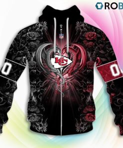 Kansas City Chiefs NFL Rose Dragon 3D Hoodie, Kansas City Chiefs Gifts for Fans
