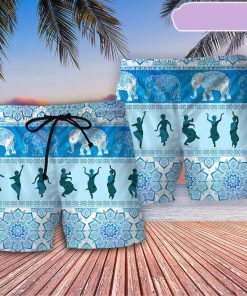 Kathak Elephant Pattern Beach Short, Gift for Holiday Summer