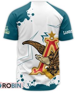 Landshark Lager Beer Anheuser Eagle Logo Baseball Jersey Shirt Style Landshark Lager Beer Anheuser Eagle Logo Baseball Jersey Shirt Style