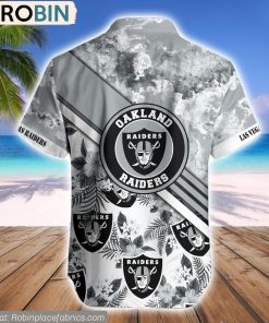 Las Vegas Raiders Watercolor Pattern Hibiscus Hawaiian Shirt