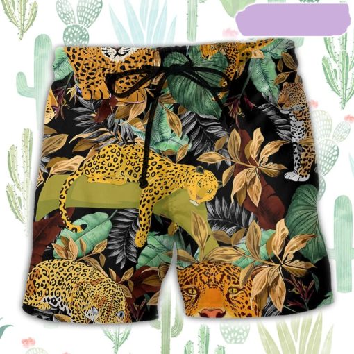 Leopard Animals Natural Print Beach Short, Gift for Holiday Summer
