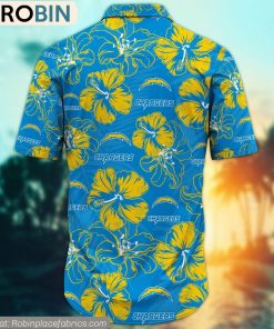 Los Angeles Chargers Hibiscus Tropical Pattern NFL Hawaiian Shirt