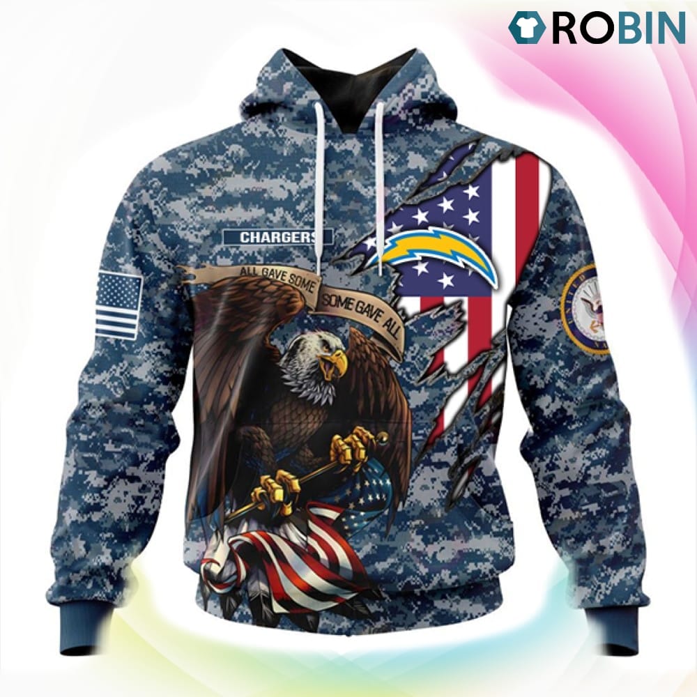 Los Angeles Chargers NFL Honor US Navy Veterans 3D Hoodie, Chargers Fan Shirt for Sale