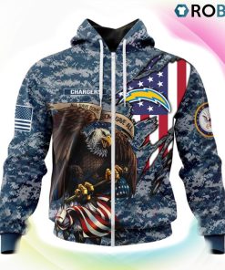 Los Angeles Chargers NFL Honor US Navy Veterans 3D Hoodie, Chargers Fan Shirt for Sale