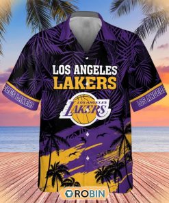 Los Angeles Lakers Summer Outfit Hawaiian Button Shirt