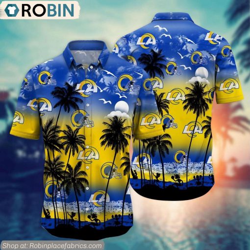 Los Angeles Rams Aloha Palm Tree Hawaiian Shirt