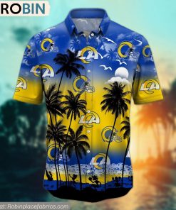 Los Angeles Rams Aloha Palm Tree Hawaiian Shirt