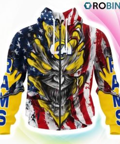 Los Angeles Rams Demon Face Design 3D Hoodie, Los Angeles Rams Fan Shirt