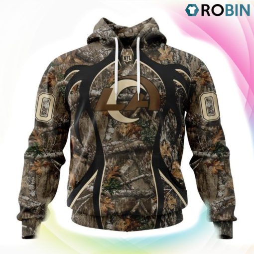 Los Angeles Rams Hunting Camo Style 3D Hoodie, Rams Team Gifts