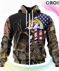Los Angeles Rams Hunting Camo US Flag Style 3D Hoodie, Los Angeles Rams Shirt