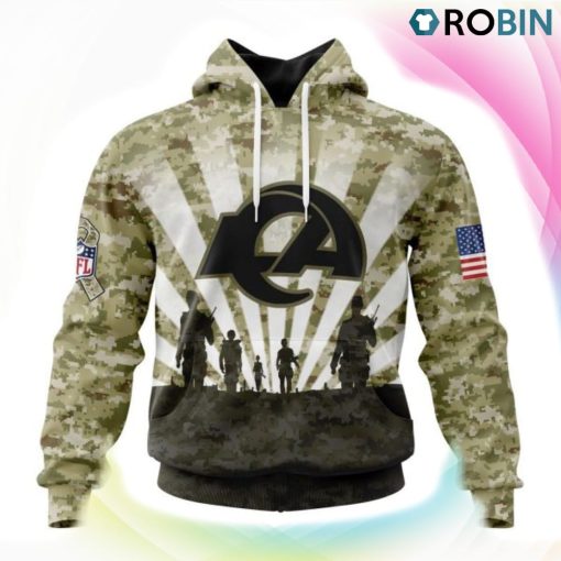 Los Angeles Rams NFL Salute To Service 3D Hoodie, Los Angeles Rams Merch