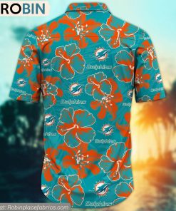 Miami Dolphins Hibiscus Tropical Pattern NFL Hawaiian Shirt